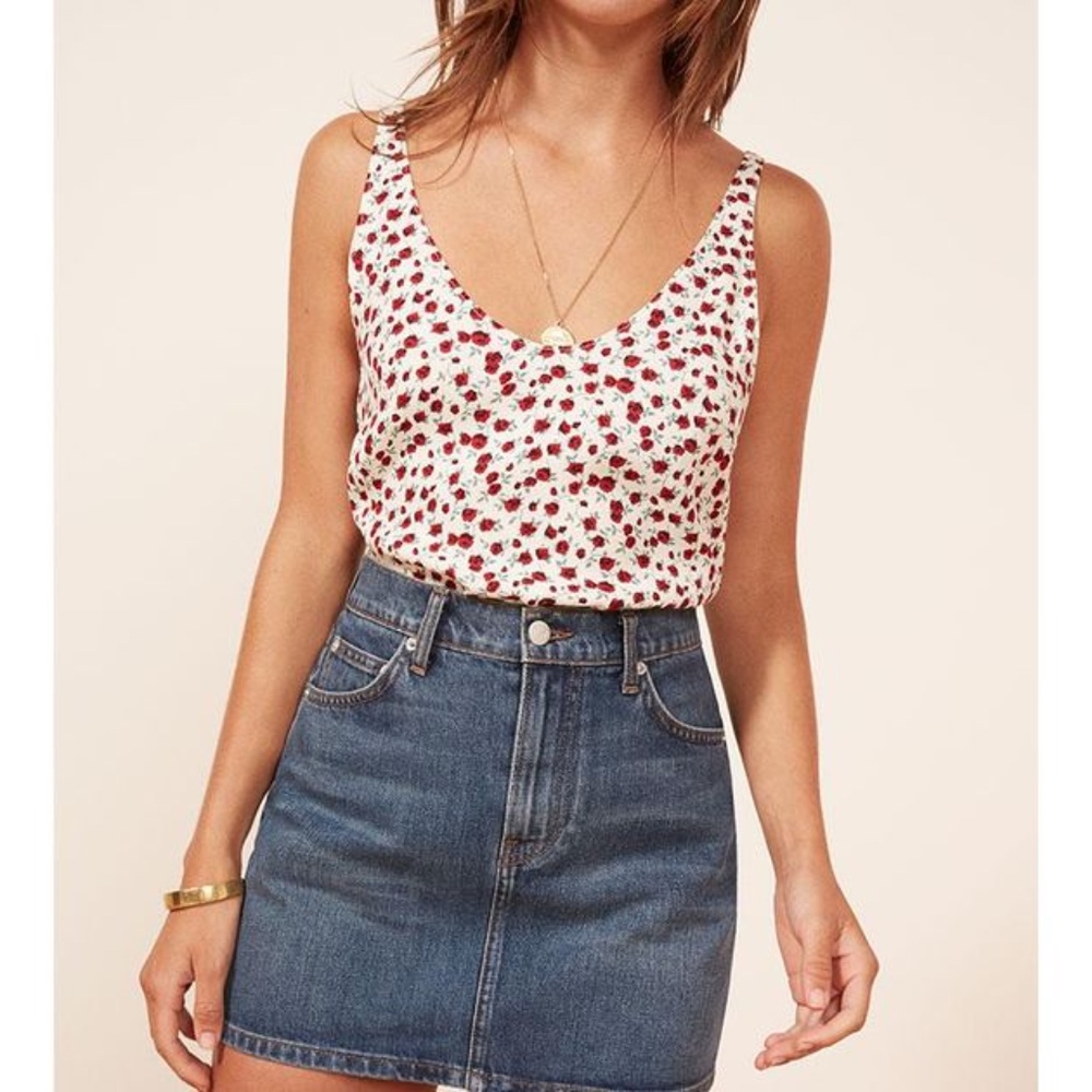 Reformation denim skirt